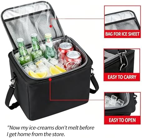 Car Trunk Organizer with Removable Cooler Bag - Collapsible Multi-Compartment Storage for SUV Truck Groceries Camping, Durable Nylon Auto Cargo Organizer (Black)