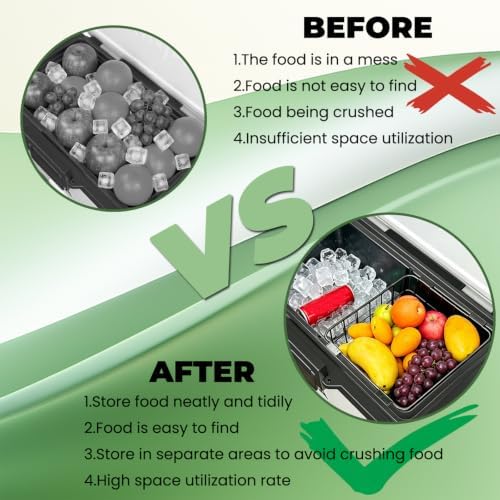 Cooler Basket for Ninja FrostVault 50qt Hard Cooler & 45qt/65qt Wheeled Cooler-Organizer Rack for Efficient Storage, Stays Food Chilled and Dry，Basket for Camping Trips or Outdoor Parties