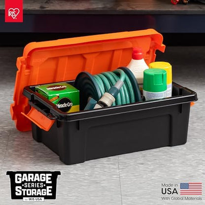 IRIS USA 5-Pack 3 Gal Heavy Duty Lockable Storage Totes with lids, Orange