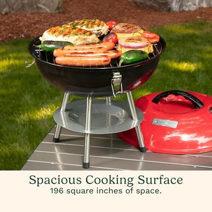 Cuisinart Charcoal Grill, Portable Tabletop Design, Locking Lid, 14"