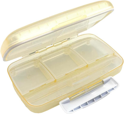EZY DOSE Moisture-Proof Pill Case, Medicine Planner, Vitamin Organizer Box, Travel-Friendly, Latch-Closure to Secure Contents, 8 Individual Compartments of Multiple Sizes with Tight Seal, Large, Cream