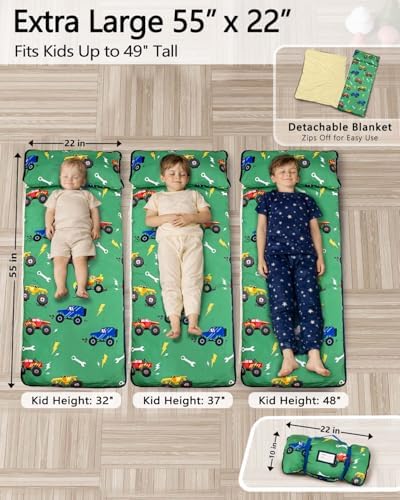 Primlect Toddler Nap Mat with Pillow, Thickened Extra Large Sleeping Bag