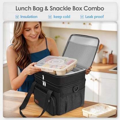 MIYCOO 36 Can Cooler Bag, Expandable Double Deck Lunch Bag for Men Women