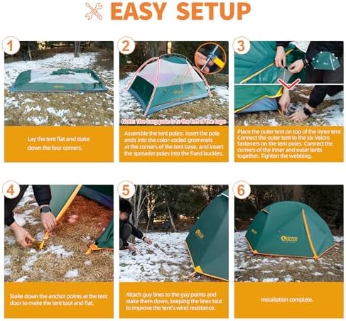 Ultralight Backpacking Tent, Waterproof Camping Tent for Hiking