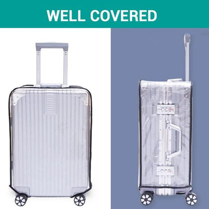 Tangaburu Clear Suitcase Cover - 20 24 26 28 30 Inch Waterproof PVC Suitcase Cover - Transparent Travel Suitcase Wrap - Protective Cover Case for Wheeled Luggage (28-Inch)