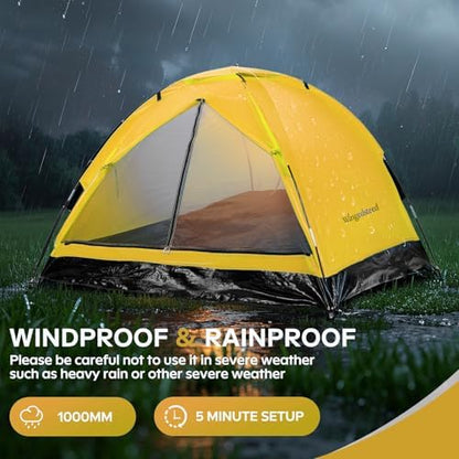 Wingedsteed 2 Person Camping Tent Waterproof Portable Dome Tent for Hiking Backpacking, Easy Setup with Rainfly and Carry Bag
