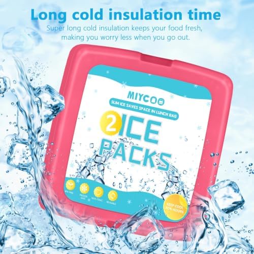MIYCOO Ice Packs for Lunch Boxes & Coolers Long Lasting, Reusable