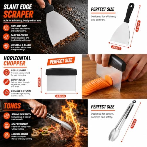 Griddle Accessories Kit for Blackstone and Camp Chef, Flat Top Grill