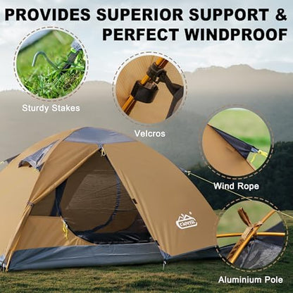 camppal 2 Person Backpacking Tent Waterproof Lightweight 2 Man Camping Tent