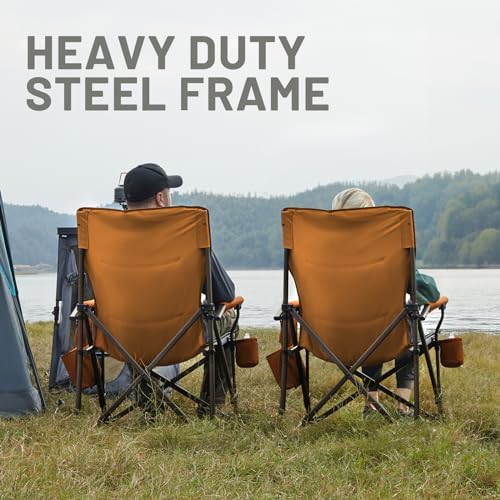 TIMBER RIDGE Oversized Folding Camping Chair High Back 500lbs