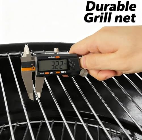 Portable charcoal grill -18 inch water kettle grill with handle, including lid and grill mesh, suitable for backyard, camping, picnicking, and gatherings (large)