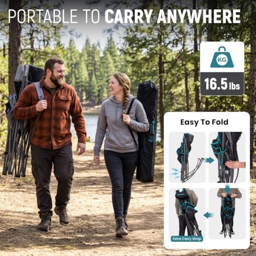 FUNDANGO Oversized Rocking Camping Chair 2 Pack Padded Folding Camp Chairs