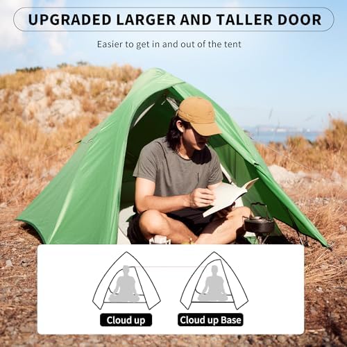 Naturehike Cloud-Up 2 Person Tent Lightweight Backpacking Tent with Footprint - Free Standing Ultralight Camping Hiking Backpack Tents Two Person Tent