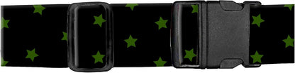 Luggage Straps for Suitcases, Adjustable Travel Belt, Durable Wide Luggage Strap, Cute Suitcase Strap Identifiers with Buckle, Bag Straps for Luggage, Black Green Stars