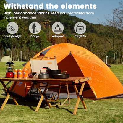 Treefox Camping Tent 2 Person Tent Waterproof Tent Portable Dome Tents