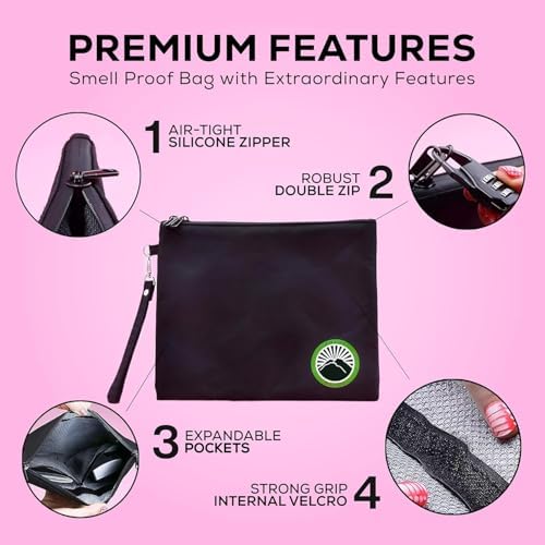 Enjoy Native Smell Proof Bag with Lock 11" x 9", Smell Proof Container, Dog Tested Odor resistant Bags, Best Zipper odor sealing pouch for Herbs, Coffee & Travel Medicine, Scent resistent Containers