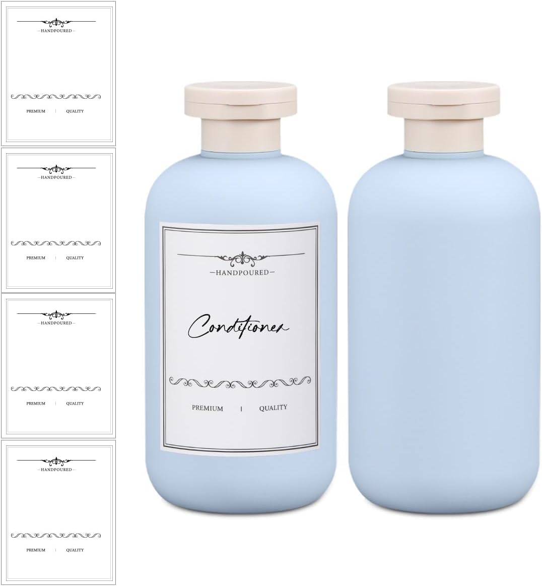 6.8 oz Plastic Travel Shampoo Bottles, Refillable Flip Cap Squeeze Bottles for Toiletries, Large Leakage-proof Travel Shampoo and Conditioner Container (Blue)