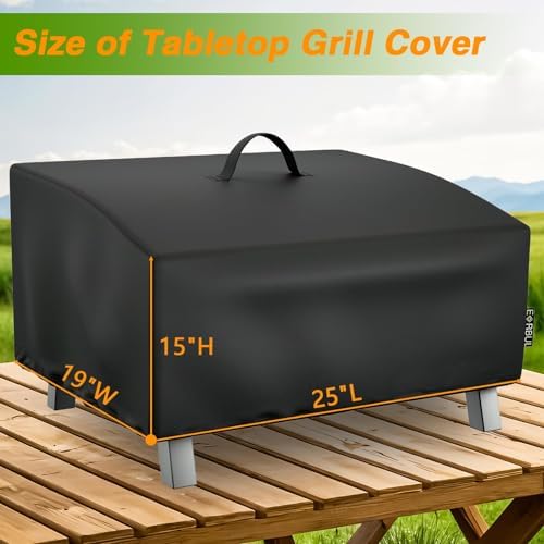 EVRBUL Portable Grill Cover Fit for Cuisinart CGG-306 2 Burner Gas Grill, 420D Tabletop Grill Cover Fit for Pit Boss 10697 75275 Fit for Royal Gourmet GT1001, 25" L x 19" W x 15" H