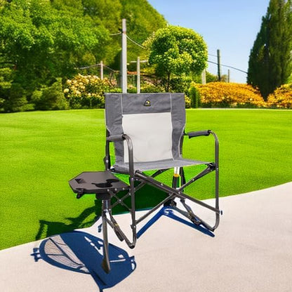GCI Outdoor Freestyle Rocker Portable Folding Rocking Chair, Outdoor Camping Chair with Side Table