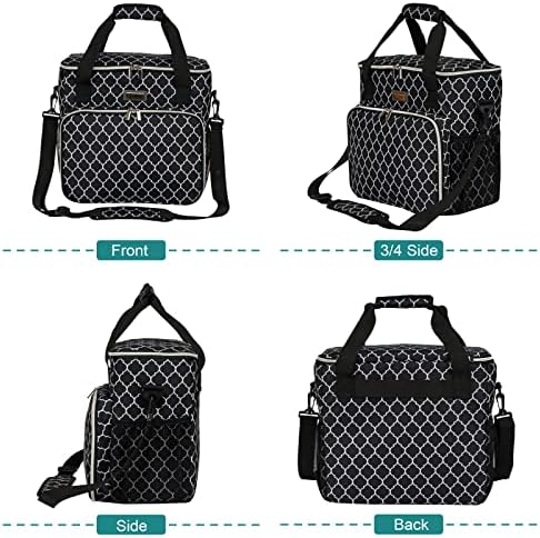 BAGLHER Dog Travel Bag, Pet Travel Bag (ALL Pet Travel Supplies), With 2 Pet Food Containers and 2 Collapsible Silicone Bowls; Essential Kits for Travel DLblack