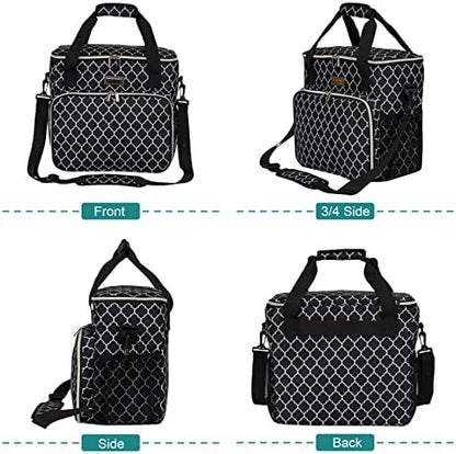 BAGLHER Dog Travel Bag, Pet Travel Bag (ALL Pet Travel Supplies), With 2 Pet Food Containers and 2 Collapsible Silicone Bowls; Essential Kits for Travel DLblack
