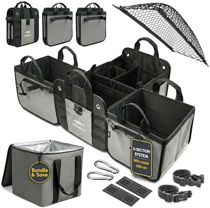 Modular 5-Section Heavy Duty Trunk Organizer, Gray