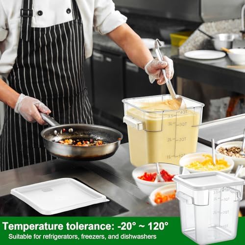 FoldTier 2 Pcs Square Food Storage Containers, White, 4 Qt
