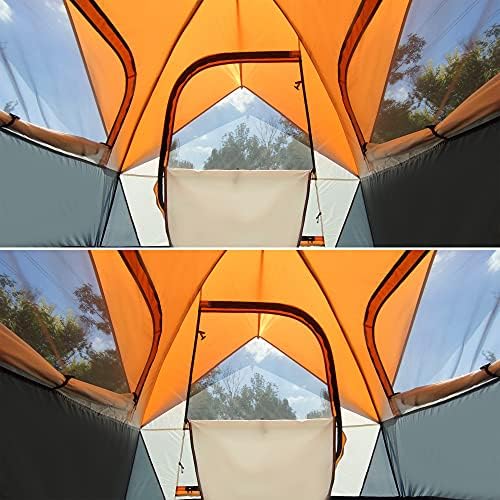 IFAST 2/6 Family Camping Tents, Outdoor Double Layers Waterproof Windproof with Top Roof Rainproof and Large Mesh Windows Portable Easy Set Up Camping Gear with Carry Bag for All Seasons