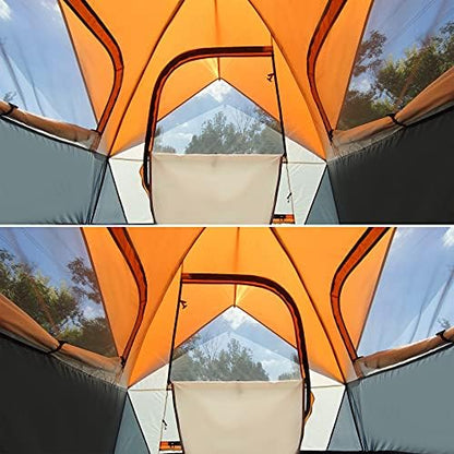 IFAST 2/6 Family Camping Tents, Outdoor Double Layers Waterproof Windproof with Top Roof Rainproof and Large Mesh Windows Portable Easy Set Up Camping Gear with Carry Bag for All Seasons