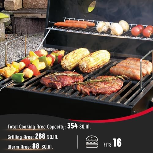 Feasto Portable Tabletop Charcoal Grill, 354 sq.in Cooking Area