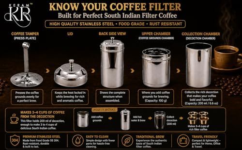 KERAM South indian filter coffee maker indian style 25.4 oz (750 ml)