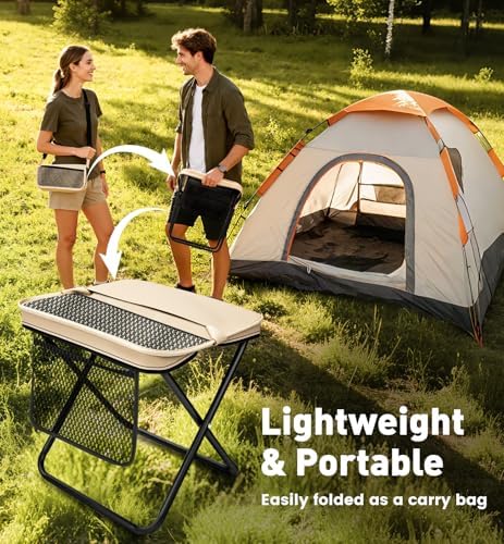 2 Pack Portable Folding Stools, 13" Height Collapsible Seat
