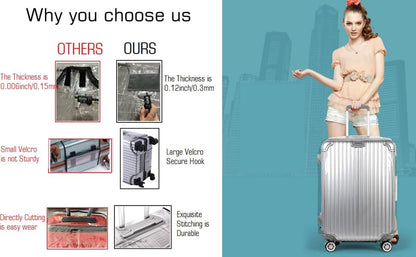 3PCS Clear PVC Suitcase Cover Protectors Thicken Luggage Coves Full Transparent Waterproof for Wheeled Suitcases (20"+24"+28")