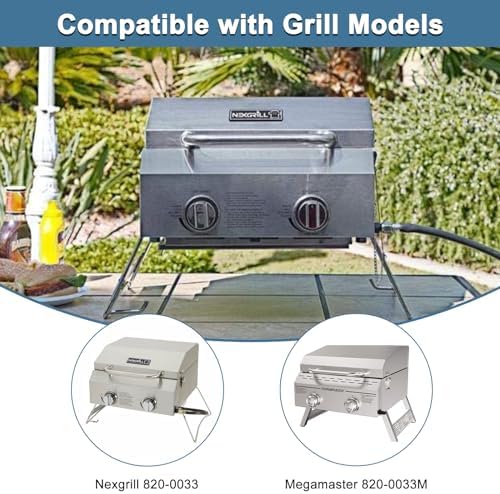 Replacement Parts for Nexgrill 820-0033 Grill, Grill Grate, Heat Shield Flame Tamer and Burner for Nexgrill 820-0033 2 Burner Grill, Megamaster 820-0033M Propane Gas Grill