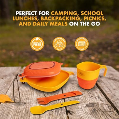 UCO Camping Mess Kit with Bowl, Plate, Collapsible Cup, and Switch Camping Spork