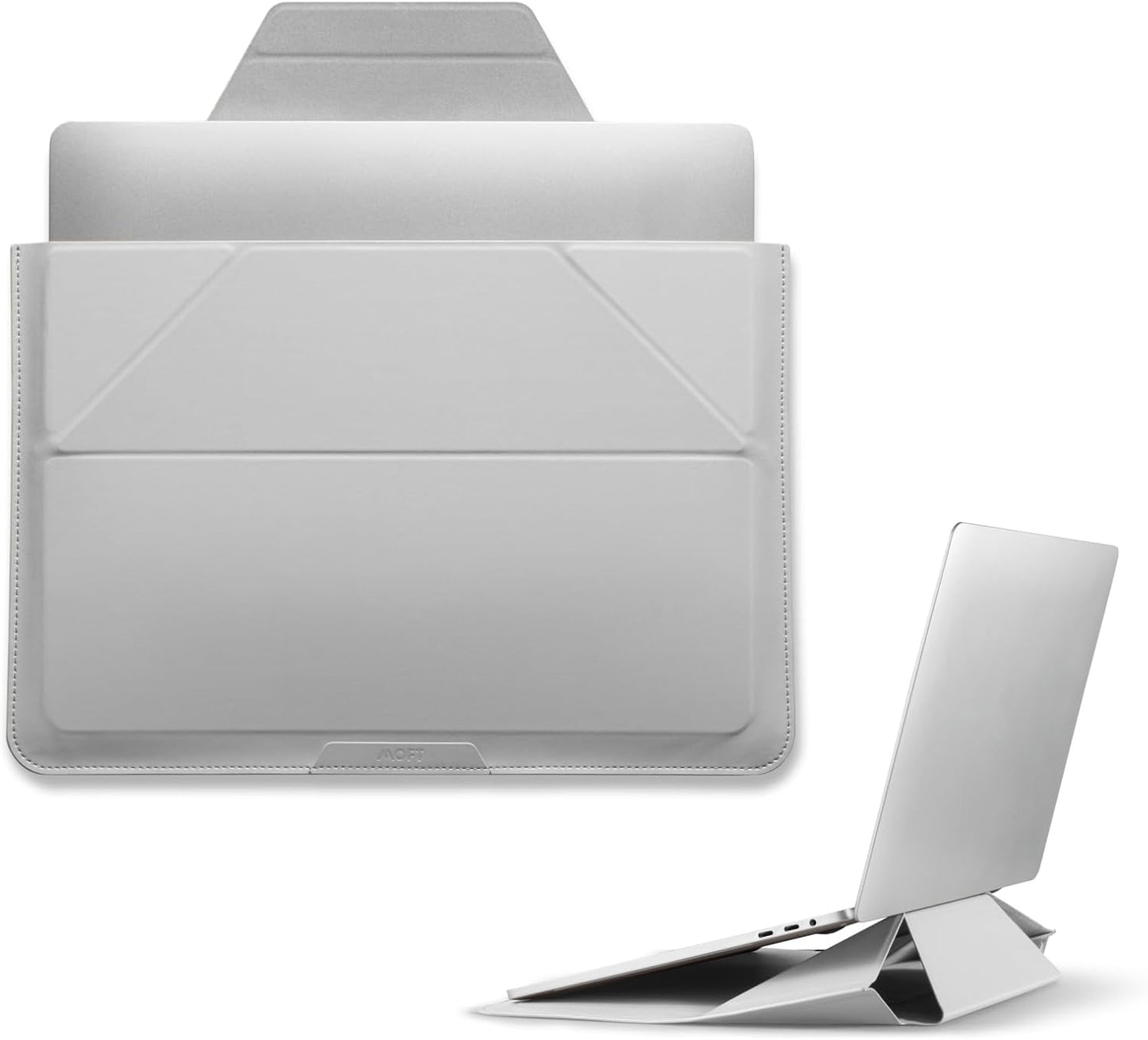 MOFT Laptop Carry Sleeve, 2-in-1 Laptop Bag & Stand for 15" MacBook Air & Dell/HP/Lenovo/Asus, Stylish Slim Computer Sleeve Bag with Expandable Storage for Computer Accessories, Misty Cove