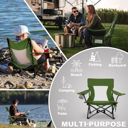 Joyfair Beach Camping Chair (2 Pack), Folding Chair for Adults (Green)