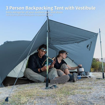 Naturehike Mongar Upgraded 1/2/3 Person Backpacking Tent,Waterproof Lightweight Camping Tent with Footprint