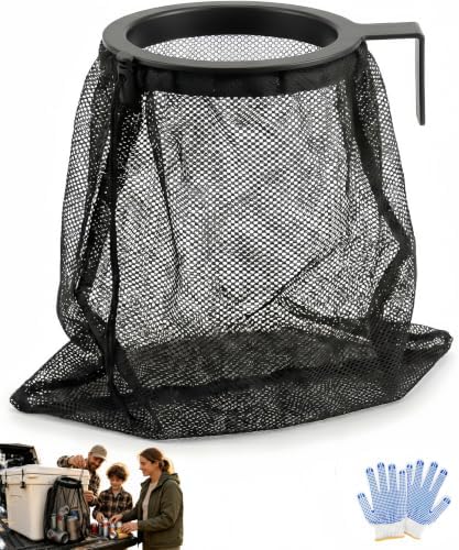 Outdoor Cooler Mesh Trash Bag Attachment,Cooler Can Trash Bag,Tool-Free Trash Can Accessory Fits Most Roto-Molded Coolers for Camping, Fishing, Boats, Pontoons, Kayaks, Truck Beds, SXS & ATV