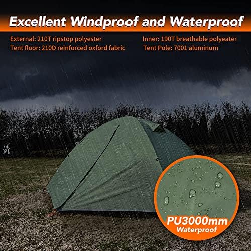 MC TOMOUNT Backpacking Tent 1-2 Person Waterproof Lightweight Camping Tent