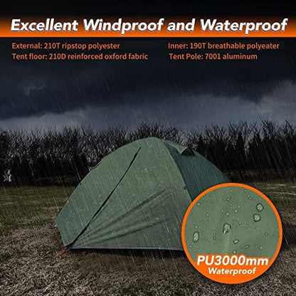 MC TOMOUNT Backpacking Tent 1-2 Person Waterproof Lightweight Camping Tent