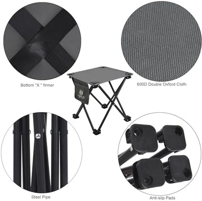 Opliy Camping Stool 2 Pack,13.5 Inch Portable Folding Stool for Outdoor Gardening and Beach Hiking Fishing,Foot Stool with Carry Bag (Gray)