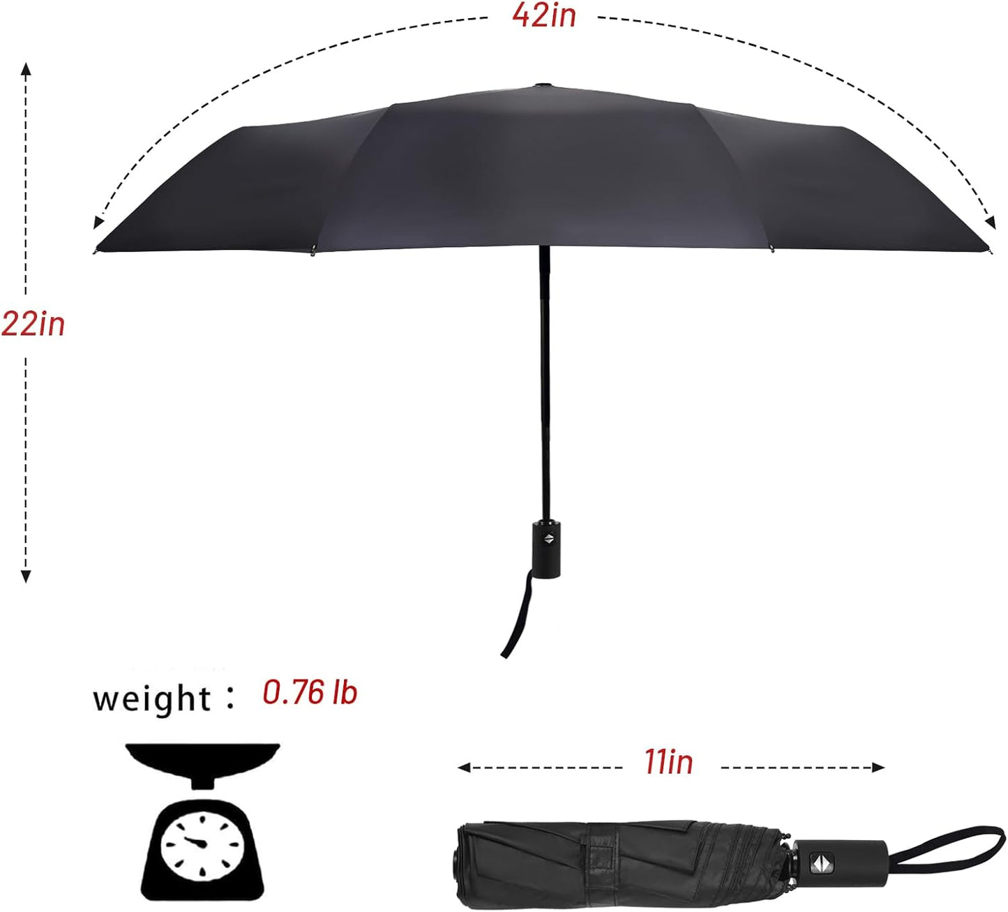 SY COMPACT Umbrella Automatic Travel Waterproof Light Folding Umbrellas Easy Carry for Women and Men