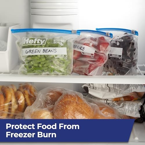 Hefty Slider Freezer Bags, Quart Size, 74ct