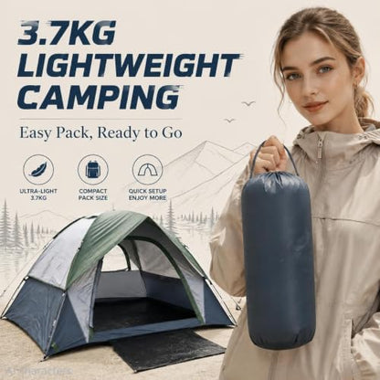 XL Camping Tents 4/6 Person Waterproof Double Layer Dome