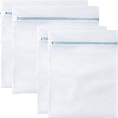 4 Pcs Large Mesh Laundry Bags for Delicates Intimates Lingerie with Zipper 2 Pcs 20” x 24”, 2 Pcs 24” x 24”