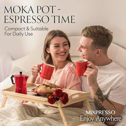 Mixpresso 3 Cup Moka Pot Stovetop Espresso Maker, Italian Cuban Coffee Pot