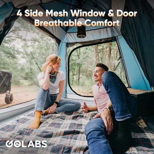 Golabs Pop Up Camping Tent for 2/3 Person, Quick Setup by Pre-Attached Pole