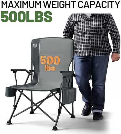 TIMBER RIDGE Oversized Folding Camping Chair High Back 500lbs