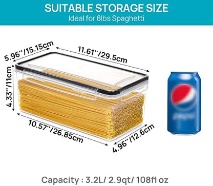 Vtopmart Pasta Storage Containers, 4 Pack, 3.2L Airtight Canisters